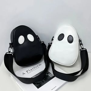 Casper Ghost Crossbody Bag PU Vegan Leather Black Or White You Choose